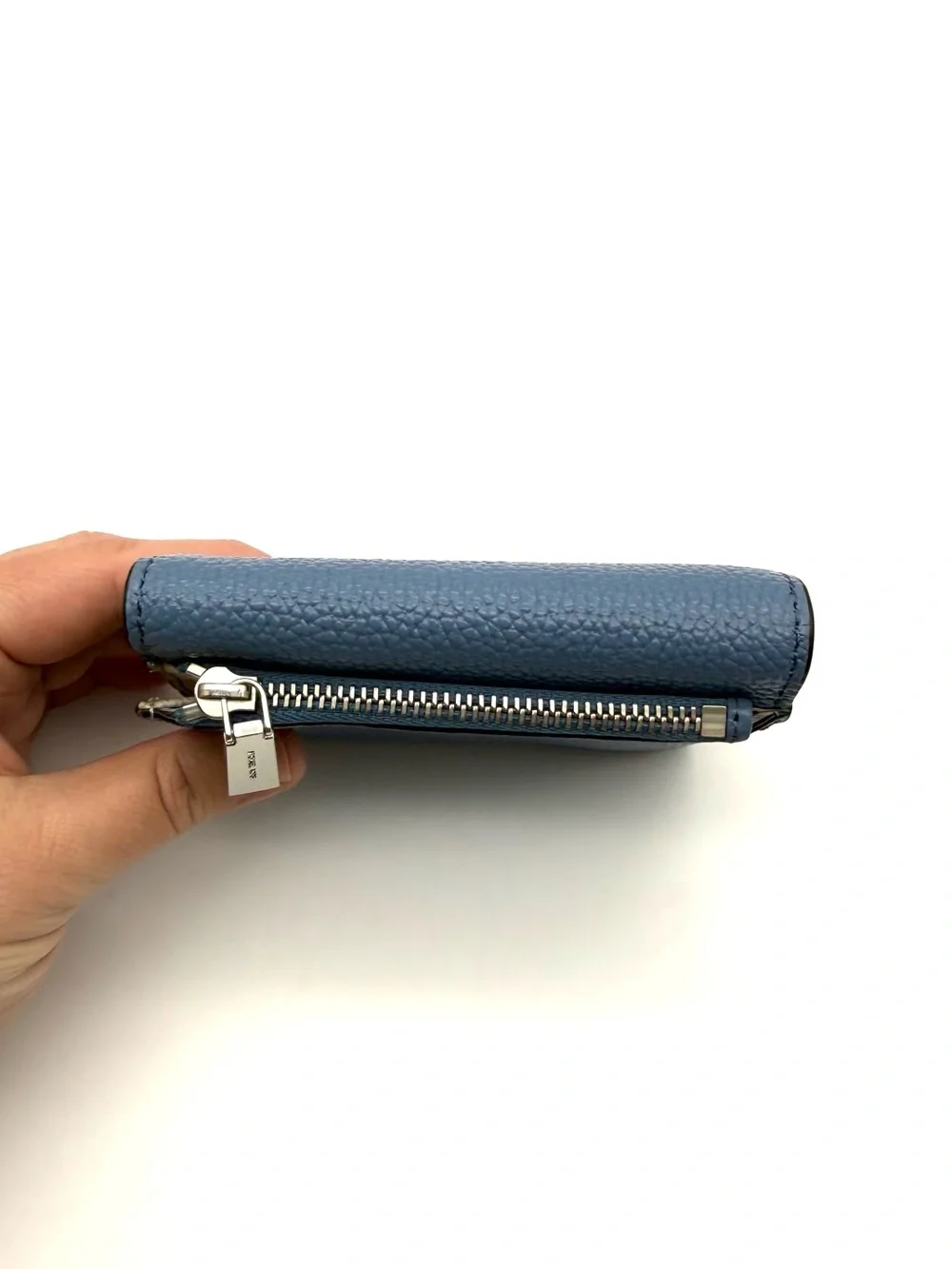 Michael Kors Jet Set Pebble Leather Wallet Blue Two Tone